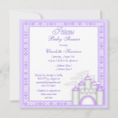 Invitation Entraîneur et château parfaits de princesse baby (Dos)