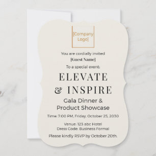 Invitation entre parenthèses élégante   Gala d'ent