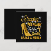 Invitation Entrée Dans Mon Anniversaire De Février Avec La Gr (Devant / Derrière)