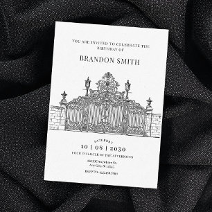 Invitation Entrée minimaliste Ornat Porte d'art anniversaire