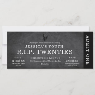 Invitation Entrée pour les 30 ans RIP Twenties Skull