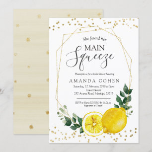 Invitation Entrée principale de douche nuptiale au citron