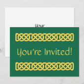 Invitation Entrelacs celtiques en bande (Devant / Derrière)