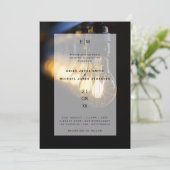 Invitation Entrepôt industriel rustique Mariage Edison Lumièr (Debout devant)