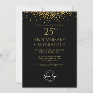 Invitation Entreprise 25e anniversaire Black Gold
