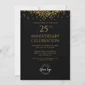Invitation Entreprise 25e anniversaire Black Gold (Devant)