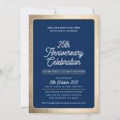 Invitation ENTREPRISE ANNIVERSAIRE affaires moderne marine or (Devant)