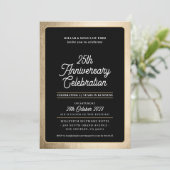 Invitation ENTREPRISE ANNIVERSAIRE affaires moderne noir or (Debout devant)