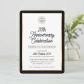Invitation ENTREPRISE ANNIVERSAIRE affaires moderne noir or (Debout devant)