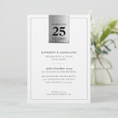 Invitation ENTREPRISE ANNIVERSAIRE classe affaires argent noi (Debout devant)
