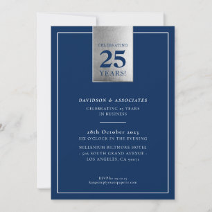 Invitation ENTREPRISE ANNIVERSAIRE élégant affaires marine ar