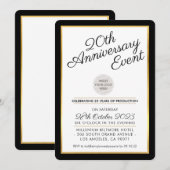 Invitation ENTREPRISE ANNIVERSAIRE PARTI affaires moderne noi (Devant / Derrière)