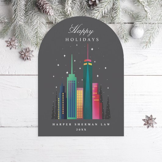 Invitation Entreprise Bureau Ville Skyline Entreprise Arche D