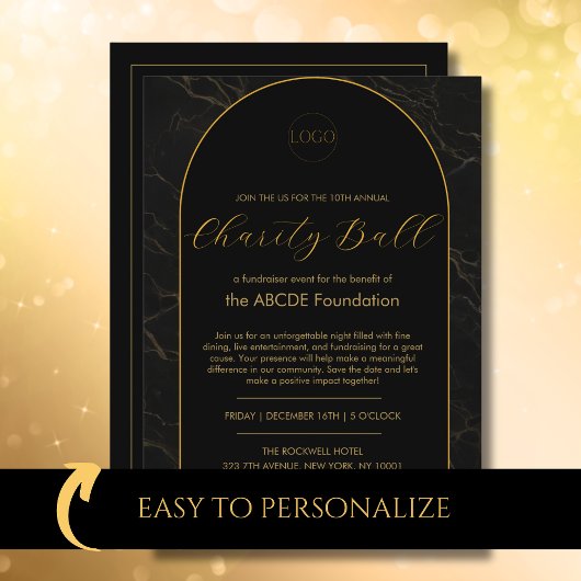 Invitation Entreprise Business Event Marque Black Gold
