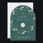 Invitation Entreprise Commerce de détail Wreath Arch Diecut<br><div class="desc">Customisez avec votre logo ou message pour la saison des fêtes. Illustration de la couronne originale par Becky Nimoy. Ajoutez une photo au dos ou un message.</div>