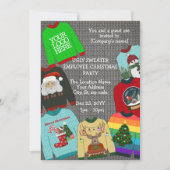 Invitation Entreprise de chandail laid avec logo amusant Fête (Devant)