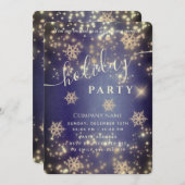 Invitation Entreprise de luxe pétillante Fête violet (Devant / Derrière)