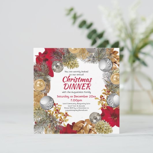 Invitation ENTREPRISE DE Wreath de Noël DÎNER (Debout devant)