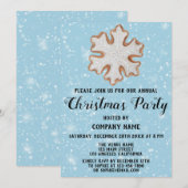 Invitation Entreprise Fête de Noël Star Blue neige (Devant / Derrière)