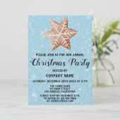 Invitation Entreprise Fête de Noël Star Blue neige (Debout devant)