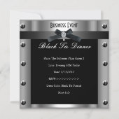 Invitation Entreprise Forme Cravate noire Métal argent (Devant)