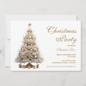 Invitation Entreprise Gold Noël Arbre fête (Devant)