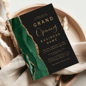 Invitation Entreprise Grand Ouverture Emerald Or Agate Dark