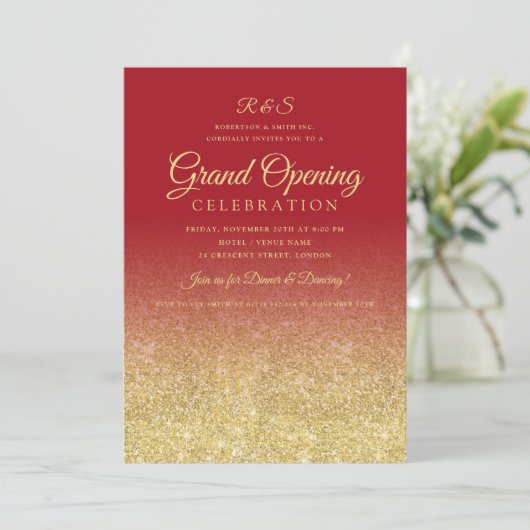 Invitation Entreprise Grand Ouverture Gold Glam Parties scint (Debout devant)