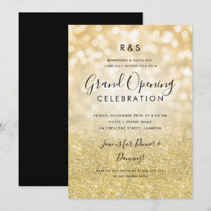 Invitation Entreprise Grand Ouverture Gold Parties scintillan
