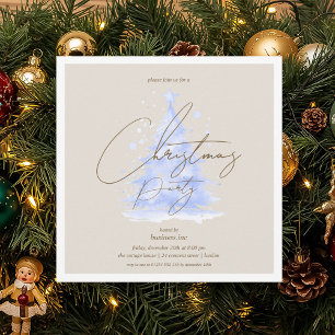 Invitation Entreprise Marine Blue Noël Tree fête