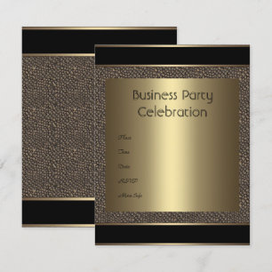 Invitation Entreprise Marron Noir Bronze Galet
