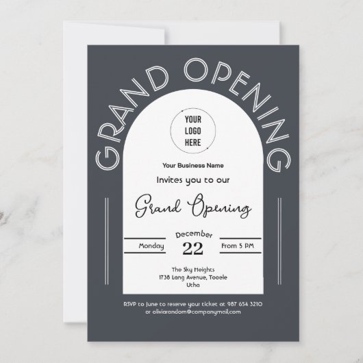 Invitation Entreprise moderne Grand Ouverture (Devant)
