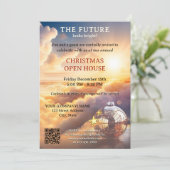 Invitation Entreprise moderne Maison ouverte de Noël (Debout devant)
