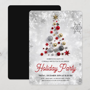 Invitation Entreprise Noël Arbre vacances hiver Merveille Arg