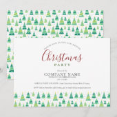Invitation Entreprise Noël Arbres Fêtes Fête (Devant / Derrière)