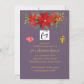 Invitation Entreprise Poinsettia Christmas Mauve Gold AJOUTER (Devant)