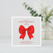 Invitation Entreprise Red Bow Noël Fête (Debout devant)