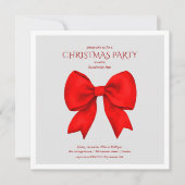 Invitation Entreprise Red Bow Noël Fête (Devant)