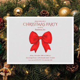 Invitation Entreprise Red Bow Noël Fête