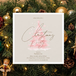 Invitation Entreprise Red Christmas Tree Fête