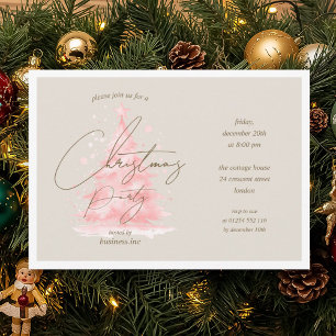 Invitation Entreprise Red Christmas Tree Fête