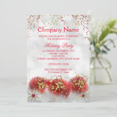 Invitation Entreprise Red Gold White Noël (Debout devant)