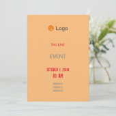 Invitation Entreprise simple et orange (Debout devant)