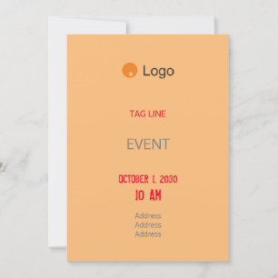 Invitation Entreprise simple et orange