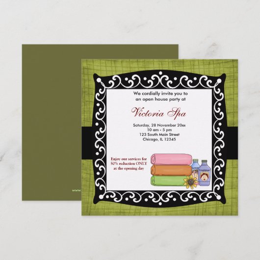 Invitation Entreprise Spa Open House (Devant / Derrière)