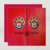 Invitation Entrer dans la Porte du Bonheur Mariage Chinois (Devant / Derrière)