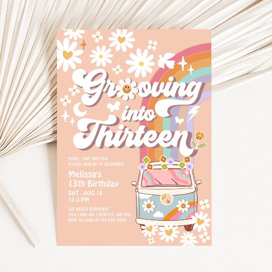 Invitation Entrer dans TREIZE Hippie 13e Anniversaire