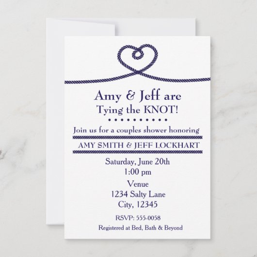 Invitation ENTRER L'Invitation DU Wedding shower DU COEUR DU  (Devant)