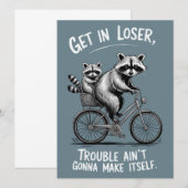 Invitation Entrez, espèce d'idiot, les ennuis ne vont pas se  (Devant / Derrière)