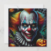 Invitation Entrez si vous osez | Fête d'Halloween clown effra (Devant)